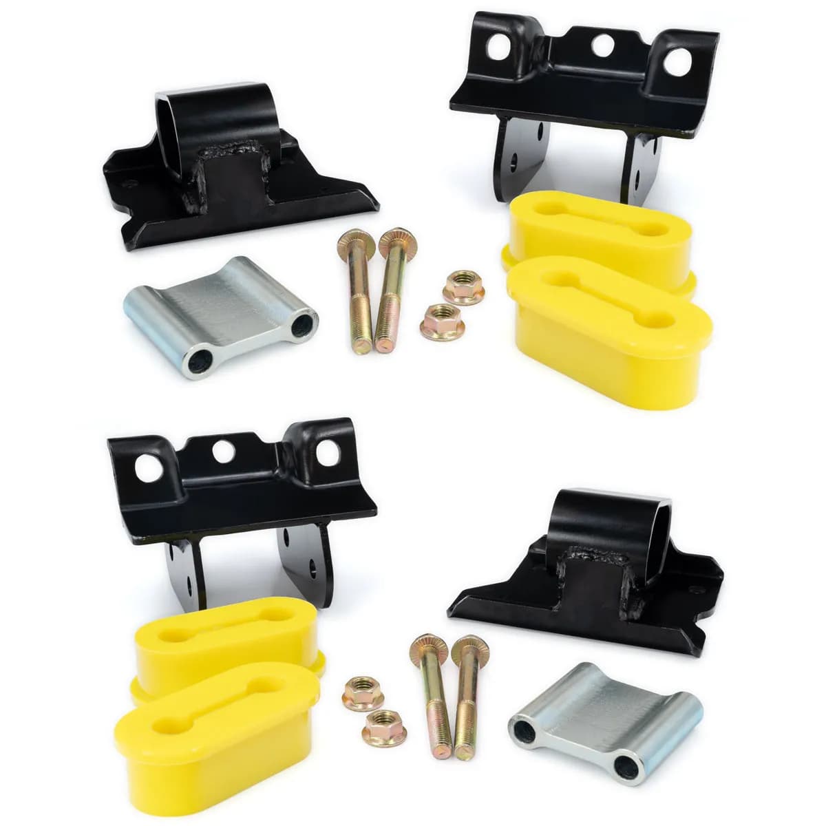 Engine Mount Kit with High-Performance Silicone Bushings - 01-10 GM 6.6L Duramax - 60 Hardness