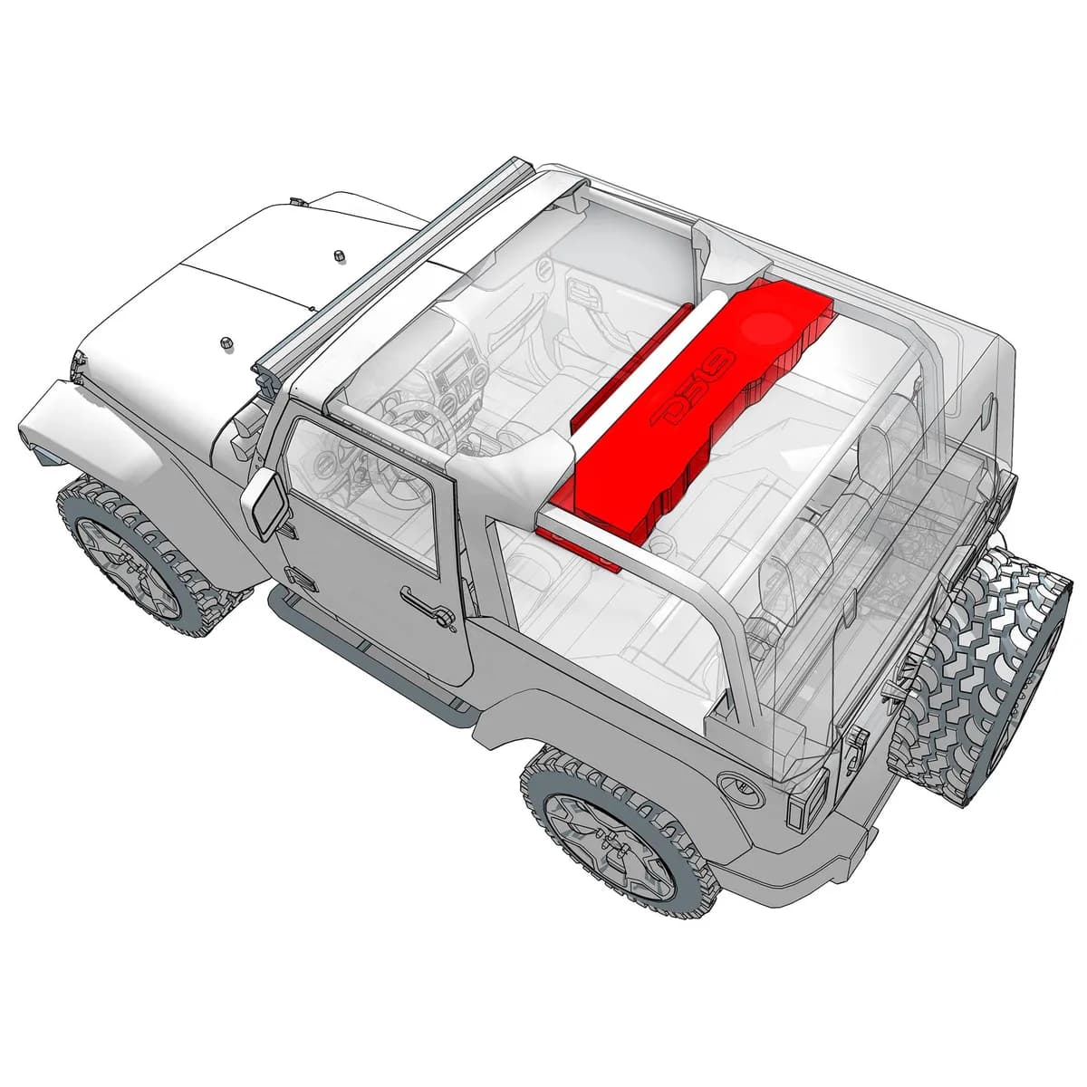 Jeep Jk/Jku Overhead Sound Bar System Fits 4 x 8" Speakers (Not Included) 4 x Tweeters Pro-Tw4l And 2 x Drivers Pro-Drnsc1.5 And Harness Included- White