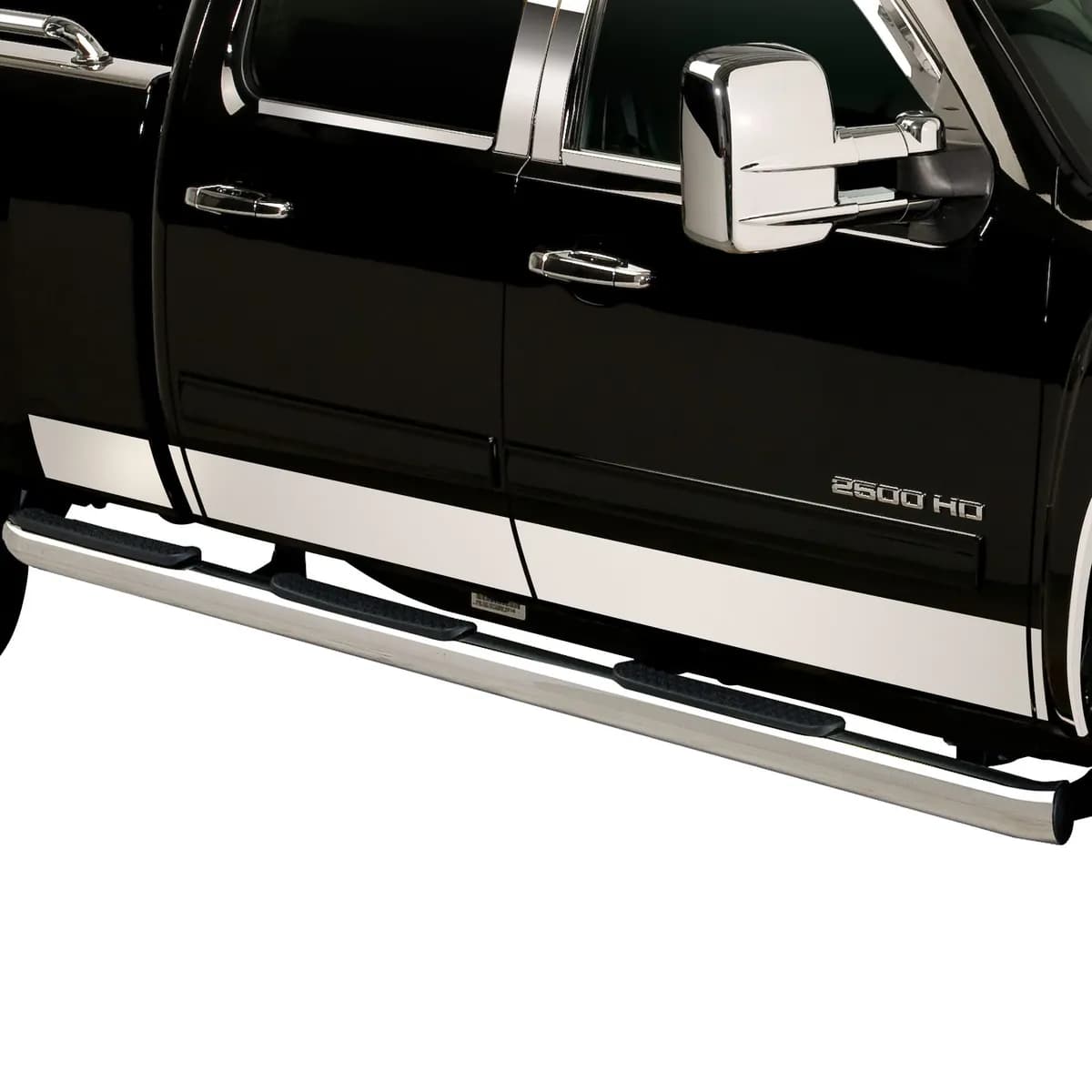 2021-2022 Ford F-150 Super Cab 6.5 ft Standard Box 4.25 tall 12 Pieces Trim Stainless Steel Rocker Panels Made in USA