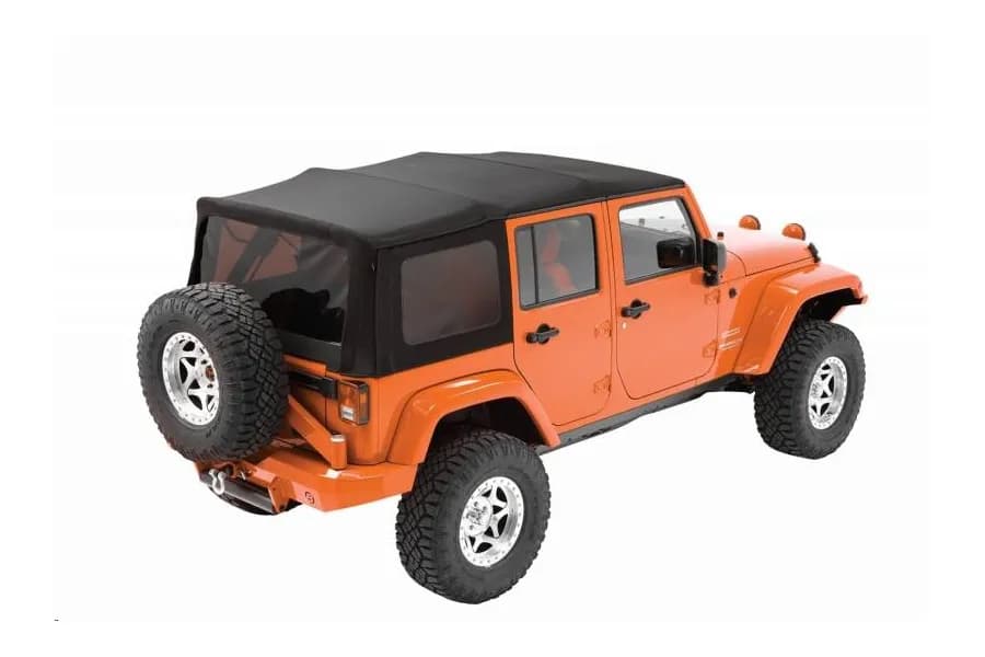 Bestop Replace-A-Top OE Exact (OEX) for OEM - Jeep '07-09 Wrangler JK 4-Door (Black Diamond Sailcloth; Tinted Windows; No Door Skins Included)