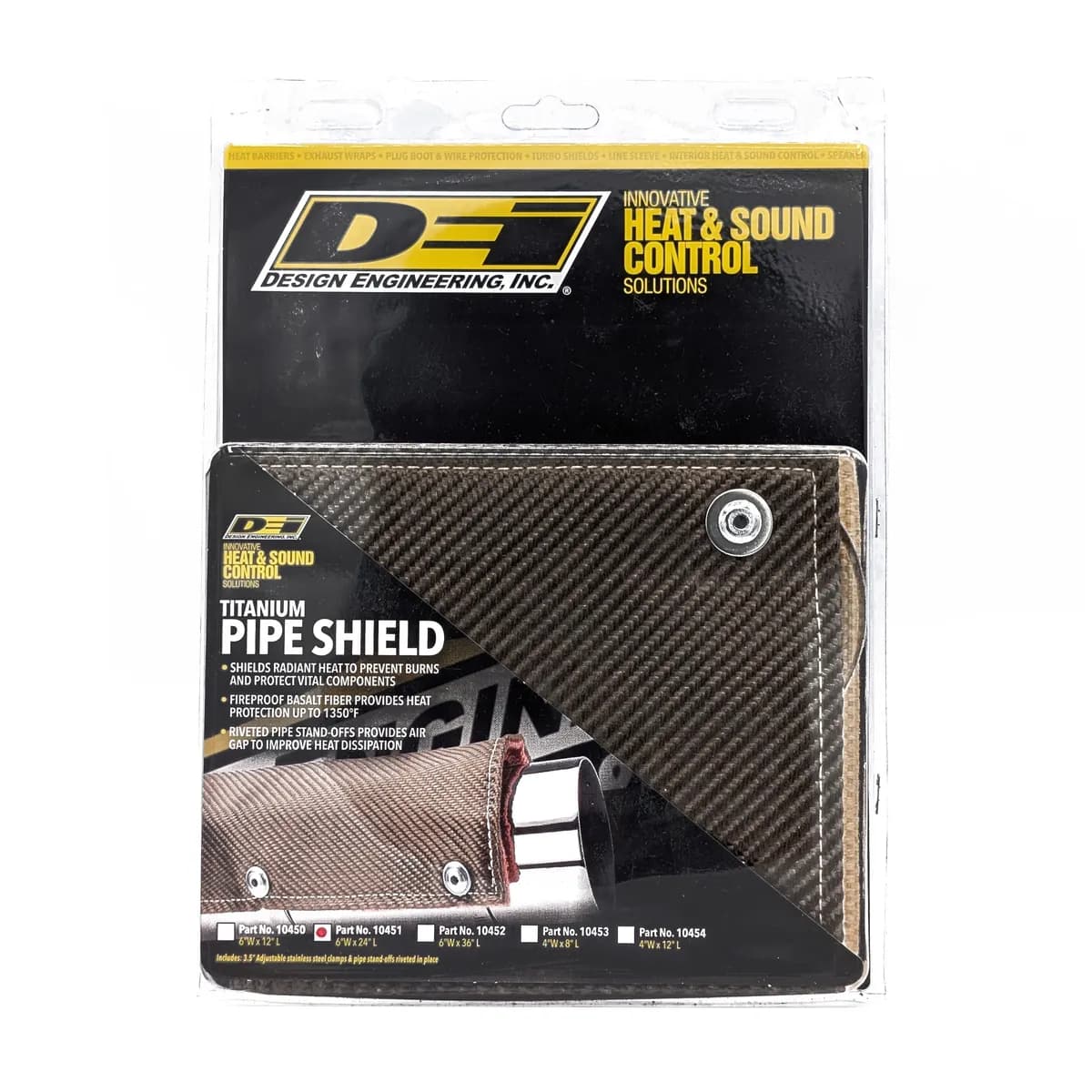 DEI Titanium Pipe Shield - Exhaust Heat Shield 2ft x 6in