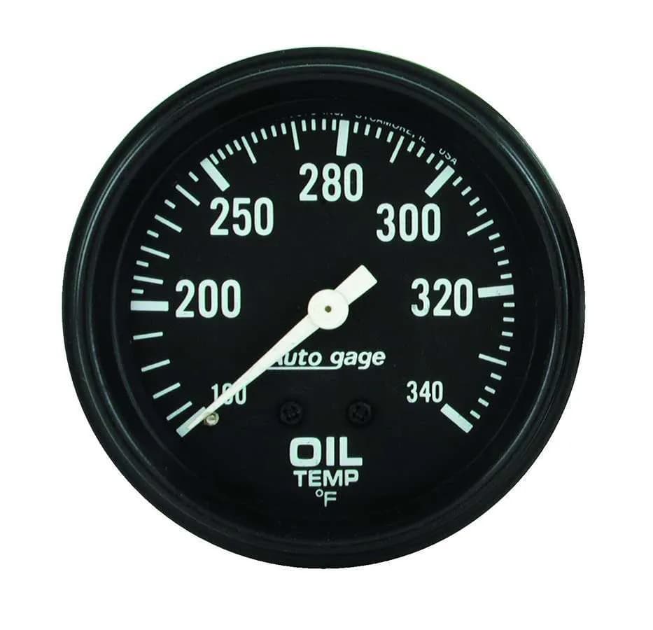 Gauge, Oil Temperature, 2 5/8" 100-340?F, Mechanical, Black, AutoGage