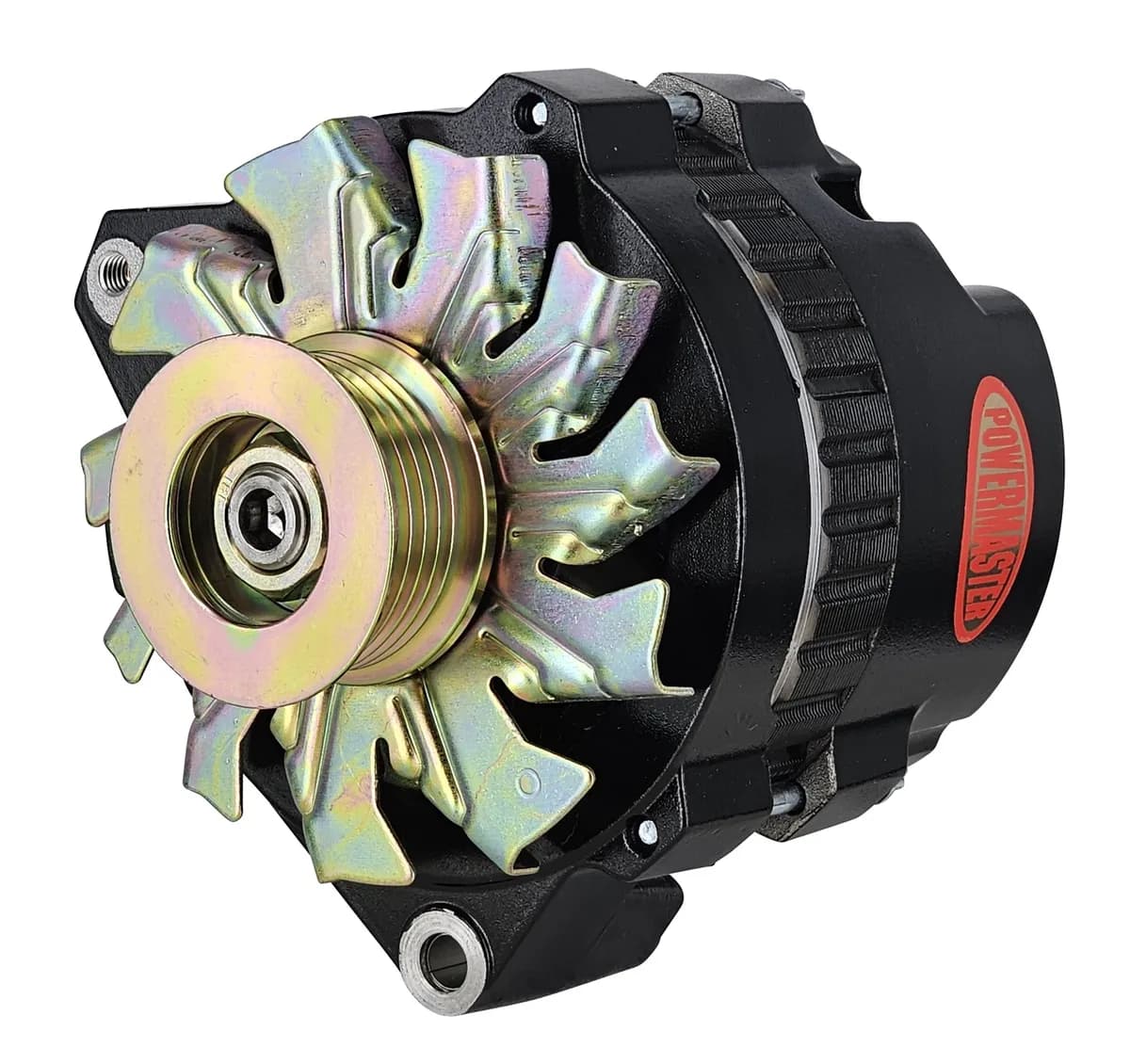 Alternator; CS130 Offset Left; Side Battery Post; 140 Amp; 95 Idle; 6 Groove Pulley; Black;