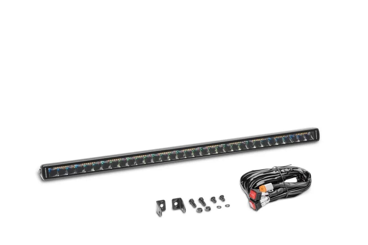 go Rhino 751653212css Blackout Combo Series - Singleline 30 Single Row LED Light Bar W/Amber Leds