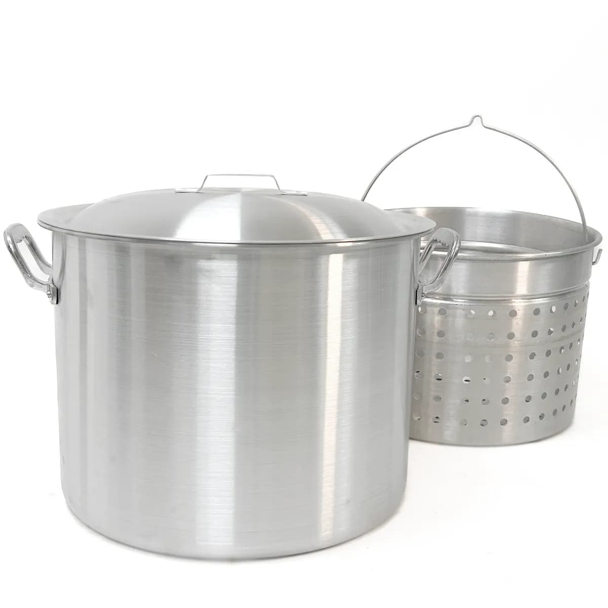 120qt Bayou Boiler Domed Lid Reinforced Basket With Helper Handle