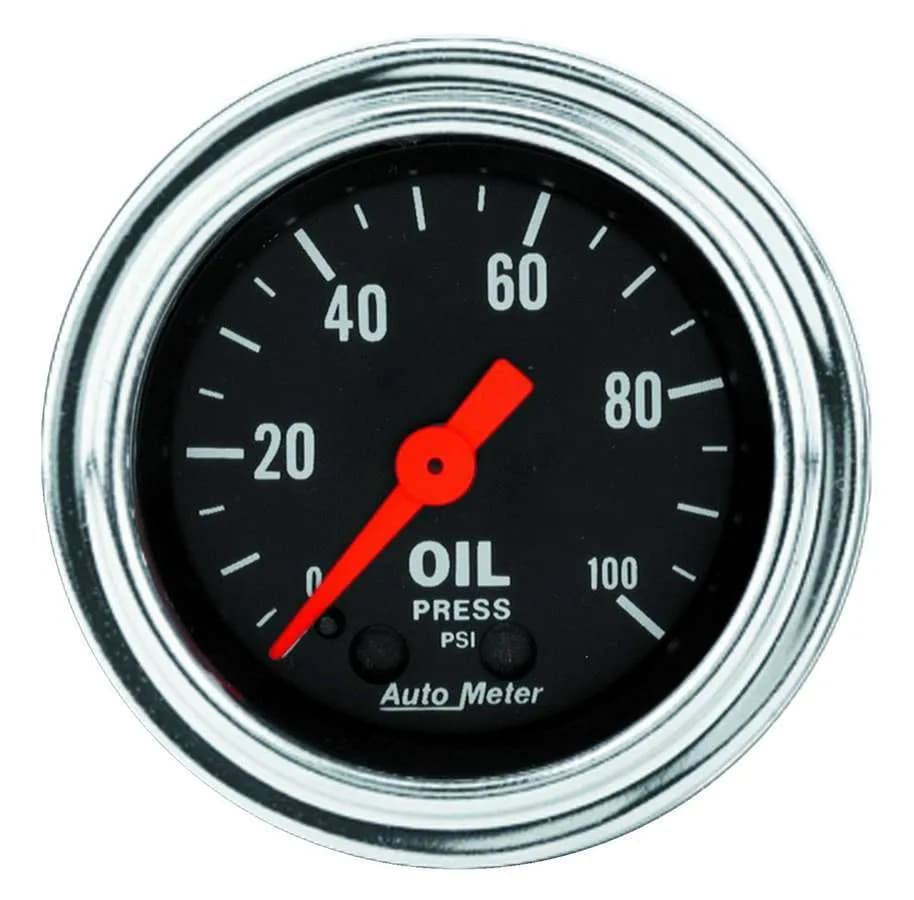 Gauge, Oil Pressure, 2 1/16", 100psi, Mechanical, Traditional Chrome