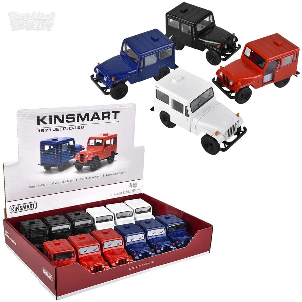5\" Die-Cast Pull Back 1971 Jeep DJ-5B 12ct