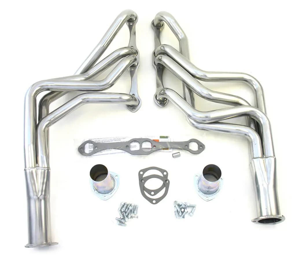 Patriot Long Tube Header 67-87 GM F, G, A Body 265-400 SBC 1 5/8" Primary 3" Collector Silver Ceramic Coated H8047-1