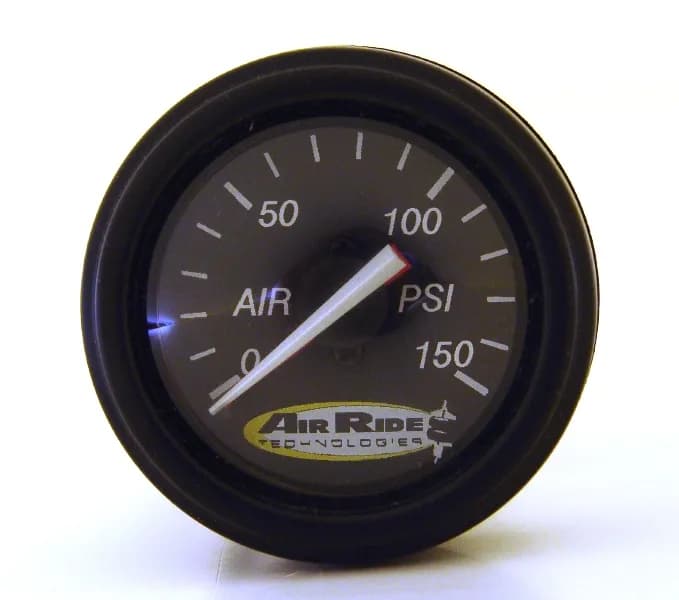 Ridetech 31960003 Air Pressure Gauge, Dual Needle, Black Face - 150psi.
