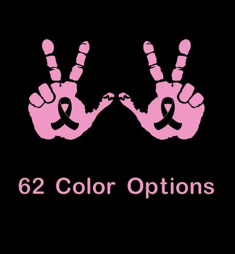 Hect Creations Awareness Ribbon Hand Wave Decal for Jeep - Set of 2