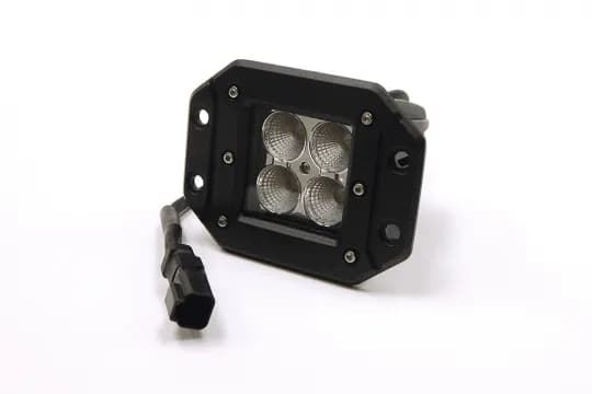 3.0 X 3.0 Inch 16W Square Flush Mount LED Light Flood Beam 1,440 Lumens Each Southern Truck Lifts