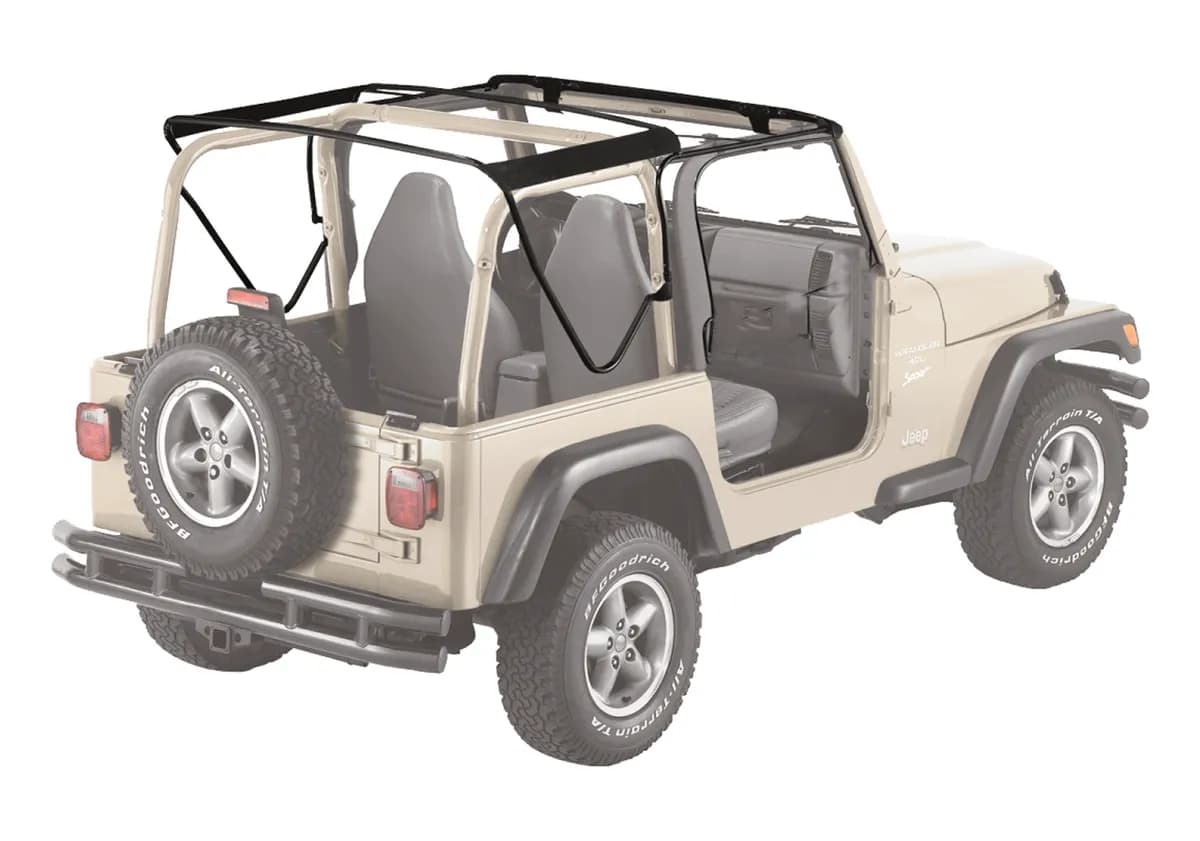 Black Hardware Kits, Soft Tops Replacement Bows & Frames Kit, OE style Jeep 97-06 Wrangler;