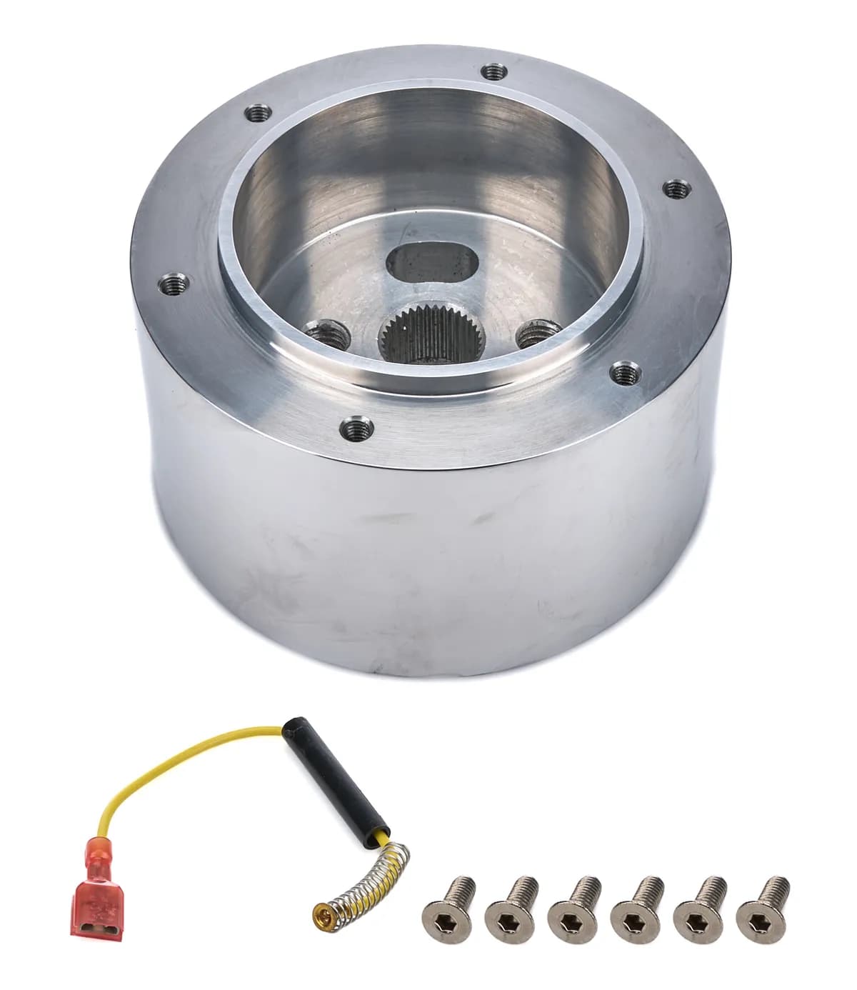Steering Wheel Hub Adapter; Fits w/67-94 GM; 6 Bolt Trans Am; Polished Billet Aluminum;