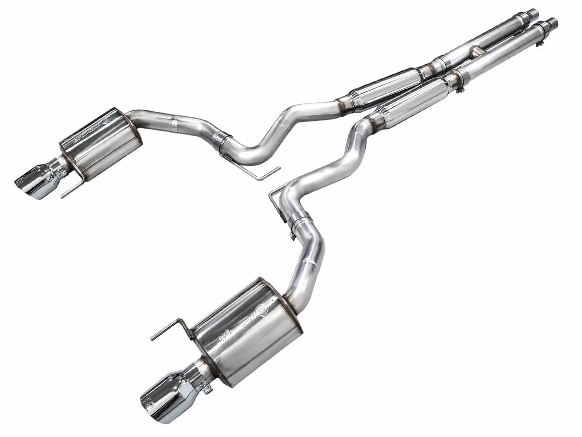 AWE Touring Edition Exhaust for S650 Ford Mustang GT Fastback - Dual Diamond Black Tips