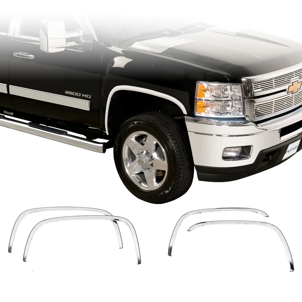 2007-2009 Chevy Silverado 1500/2500/3500 (non-dually) Stainless Steel Fender Trim