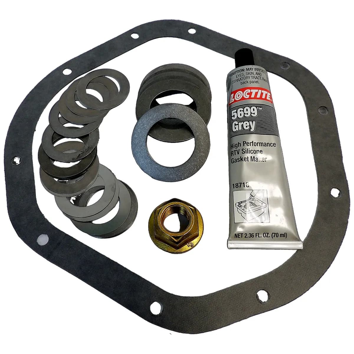 Pinion Shim Kit; Rear; w/Tru-Lok Differential; Incl. Pinion Shims/Pinion Nut/Differential Cover Gasket And Sealant; For Use w/Dana 44;