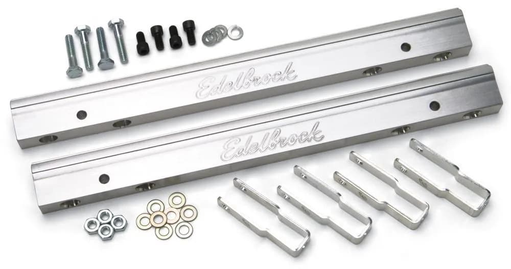 Edelbrock 3633 Fuel Rail Kit for Big-Block Chevy -6 AN in Clear Finish