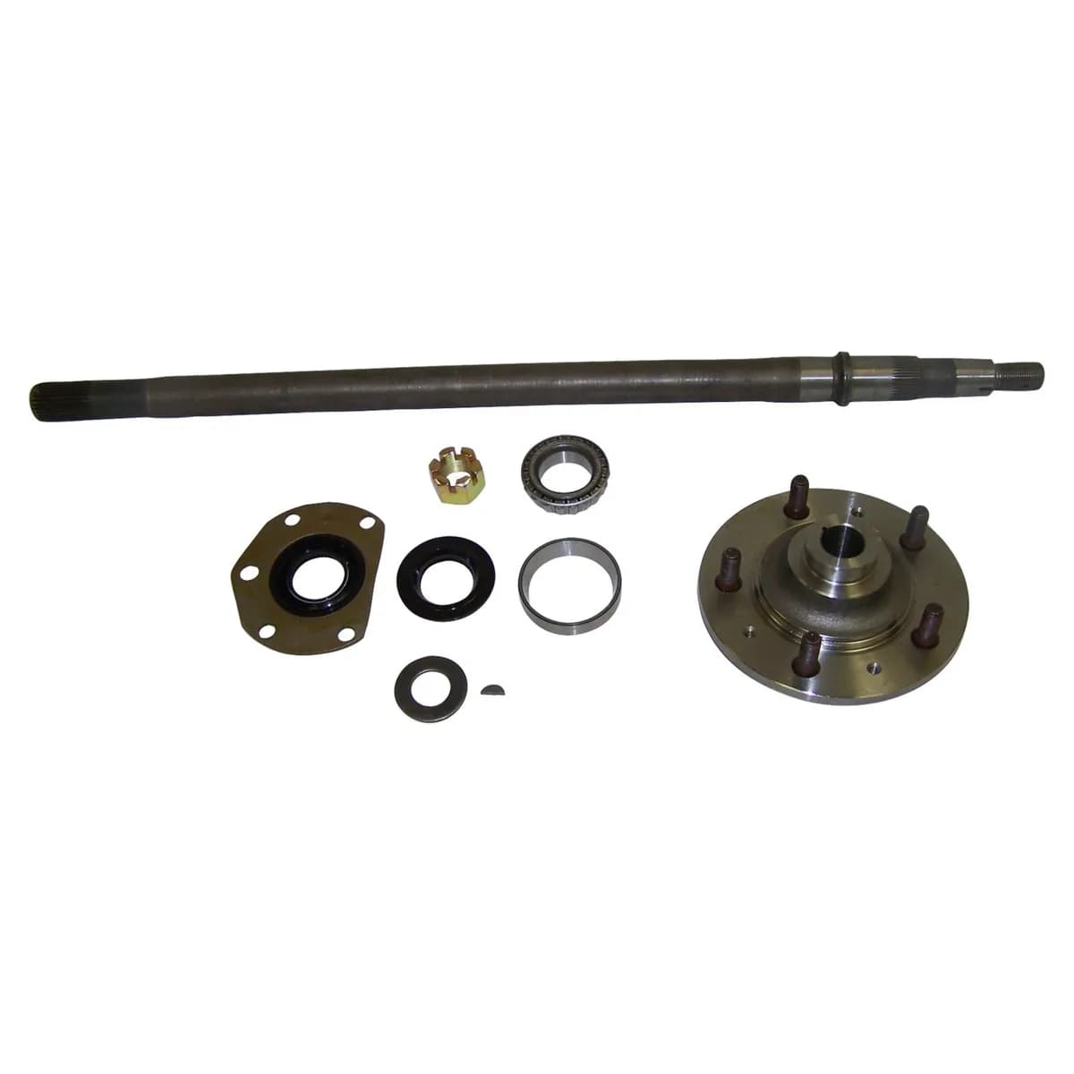 1982-1986 CJ-7 CJ Right (Passenger Side); Includes Axle Shaft (31-1/2in long) Hub Bearing Seals Nut Washers Key & Instruction Sheet 1982-1986 CJ-8 CJ Right (Passenger Side); Includes Axle Shaft (31-1/2in long) Hub Bearing Seals Nut Washers K
