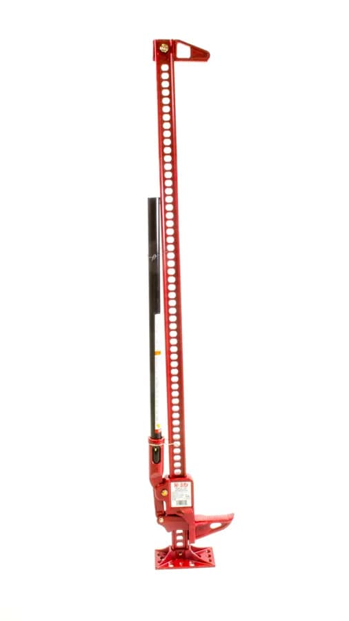60 All Cast Model. 7000 lb. Capacity 4660 Rated Capacity. Red Jack with a Black Handle.