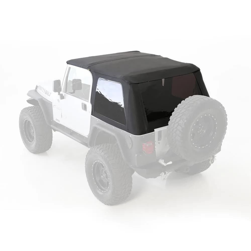 9706 Wrangler TJ Bowless Combo Top W/Tinted Windows & no Upper Doors; Black Diamond