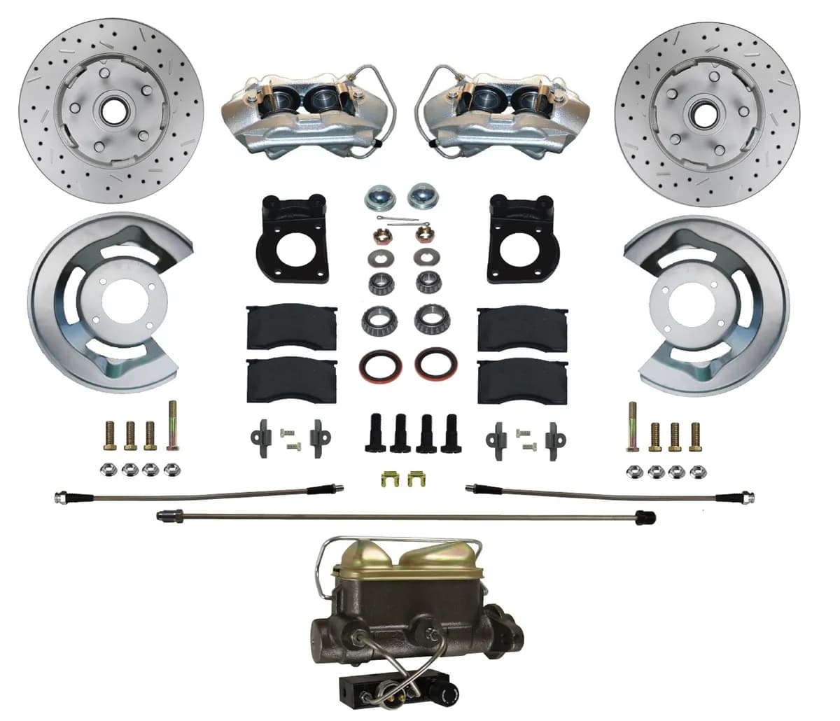 Leed Brakes FC0001-4C7X Manual Front Kit with Drilled Rotors and Zinc Plated Calipers