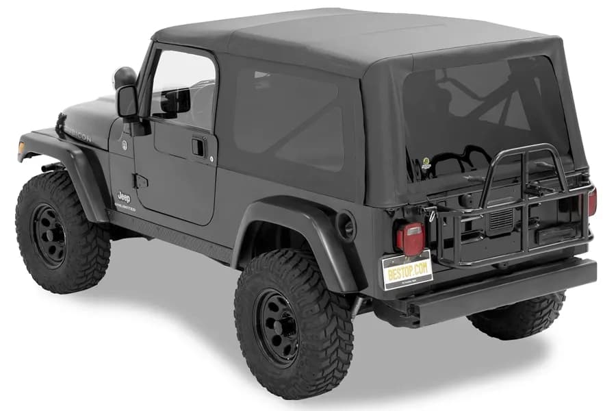 Jeep Soft Top Supertop Squareback Soft Top For Jeep 2004-2006 Wrangler TJ Black Diamond Bestop