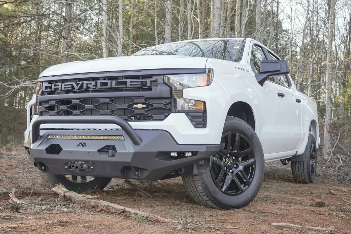 Matrix Front Bumper; w/Pre-Runner Guard; Black; For Mount LED Cube Lights; D-Ring Mounts;