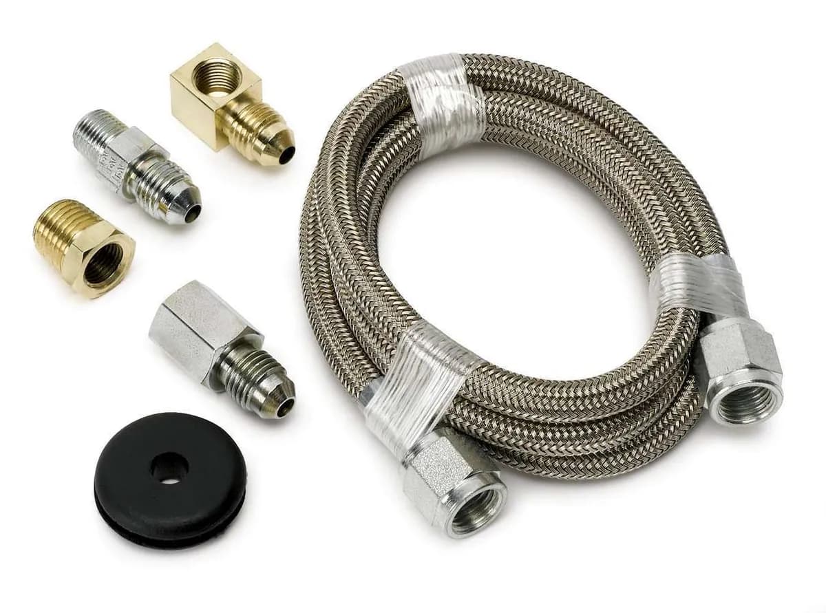 Autometer 3227 Line, Braided Stainless Steel, #4 Dia., 3ft. Length, -4an And 1/8 Nptf Fittings