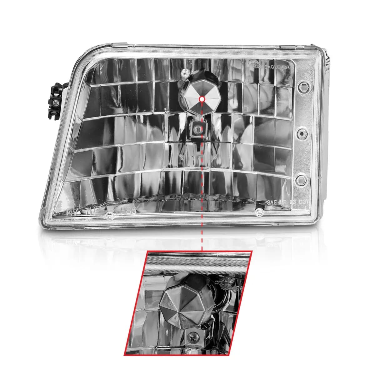 Crystal Headlight Set; Clear Lens; Chrome Housing; Pair;