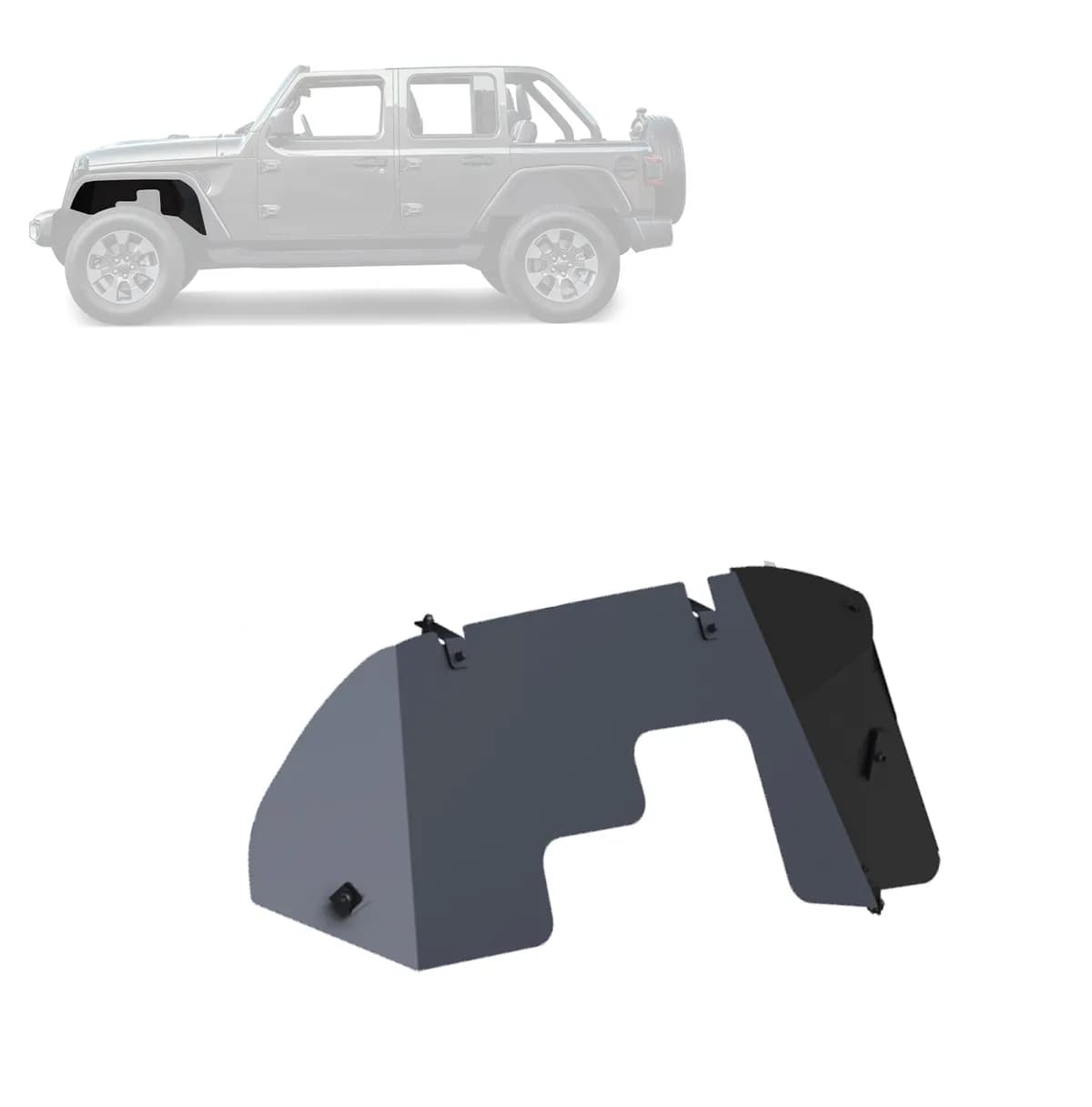 Black Horse Off Road Front Inner Fender Flares Liners Matte Black Steel TFFJL4F