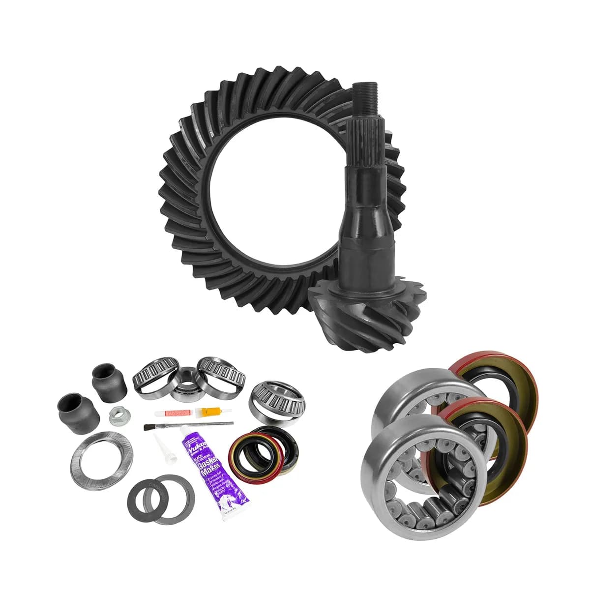 9.75 Inch Ford 3.73 Rear Ring & Pinion Install Kit 2.99 Inch OD Axle Bearings & Seals 9.75 Inch Ford 3.73 Rear R&P Gear/ Install Kit Package W/ Ak 1561 (2.985 Inch Od) '00-'10 Trucks Yukon Gear