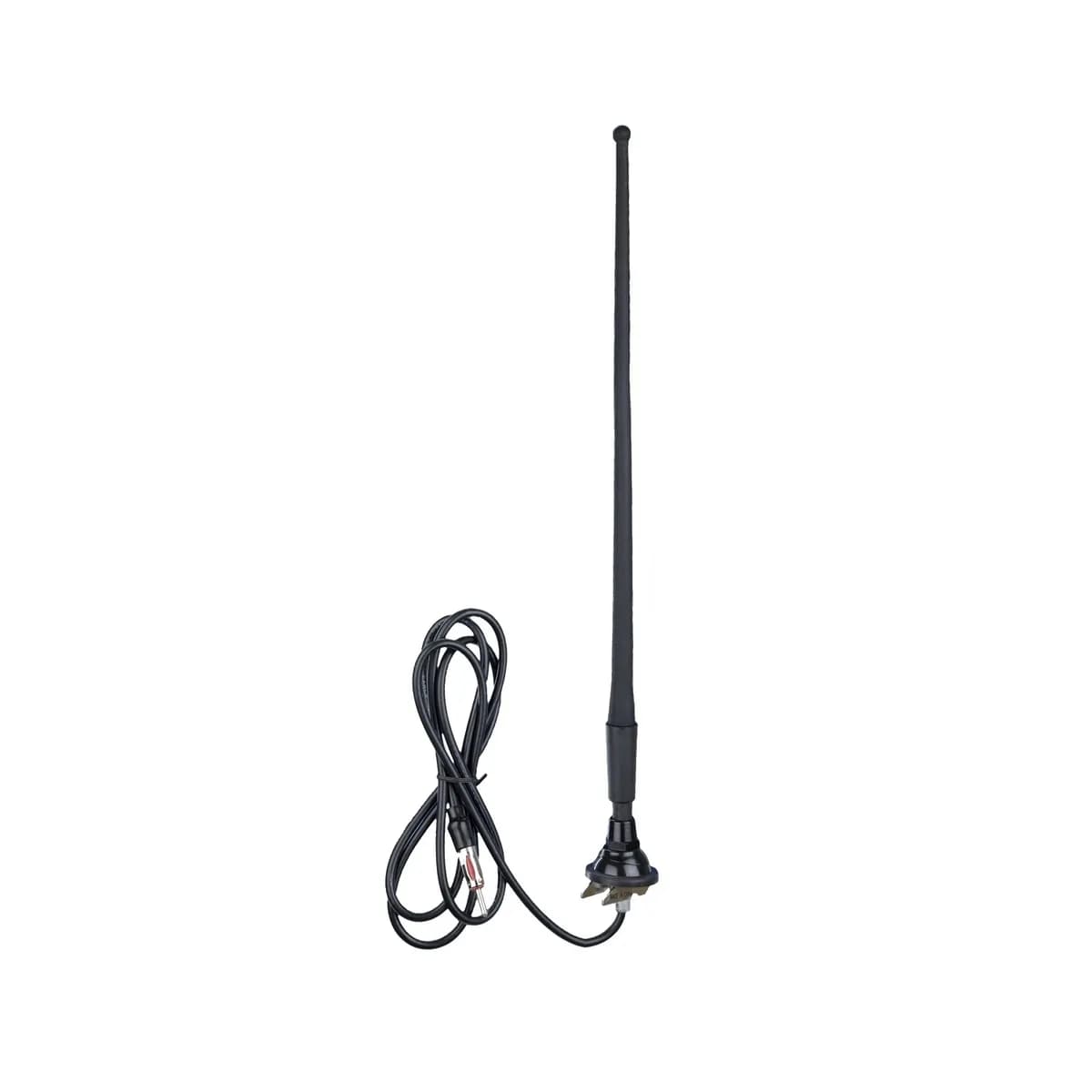 ANTENNAWorks; Universal Rubber Antenna; Roof Mount; For 1 in./25m Hole; 14 in./36cm Removable Black Conductive Rubber Mast; 54 in./137cm Cable; AM/FM;