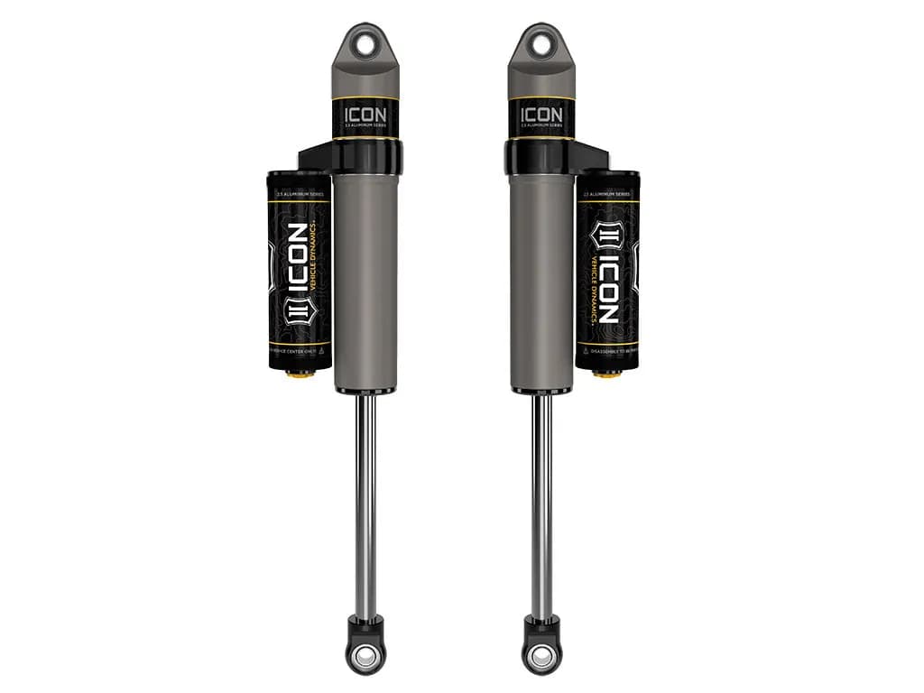 ICON 1999-2004 Ford F-250/F-350 Super Duty 4WD, 3-6” Lift, Front, V.S. 2.5 Aluminum Series Shock Absorbers, Piggyback Reservoir, Pair