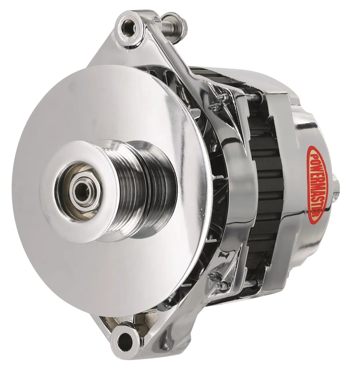 Alternator; CS144; Straight Mount; 170 Amp; 115 Idle; Chrome;