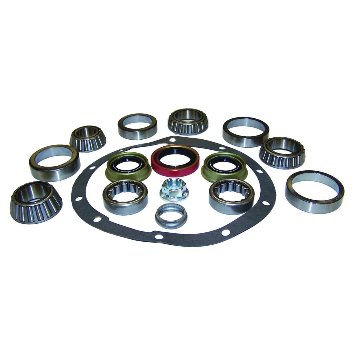 1990-2001 XJ Cherokee MJ Comanche;1990-1995 YJ Wrangler;1993-1998 ZJ Grand Cherokee ZG (Europe) Grand Cherokee;1997-2006 TJ Wrangler;w/ Dana 35 Rear Axle; Includes Pinion & Differential Bearings Crush Sleeve Oil Seals Cover Gasket Axle Seals & Axle