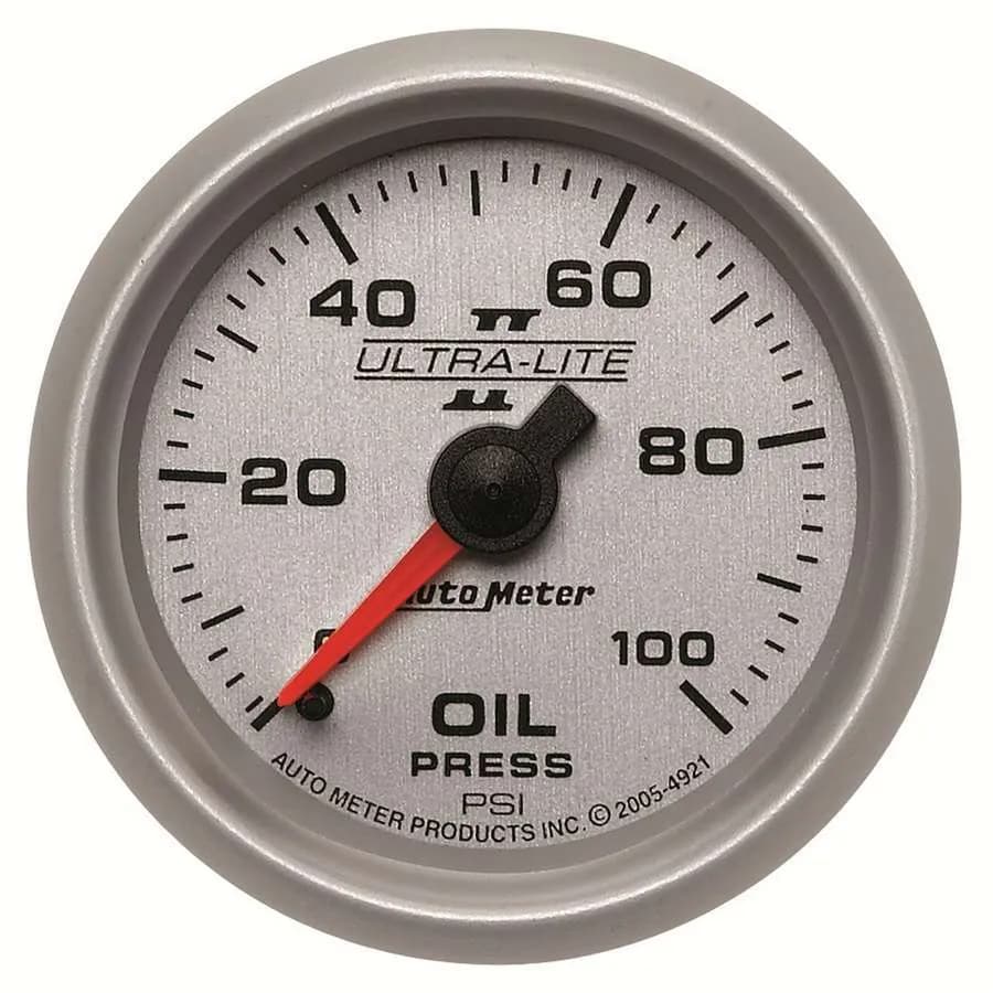 Gauge, Oil Pressure, 2 1/16", 100psi, Mechanical, Ultra-Lite II