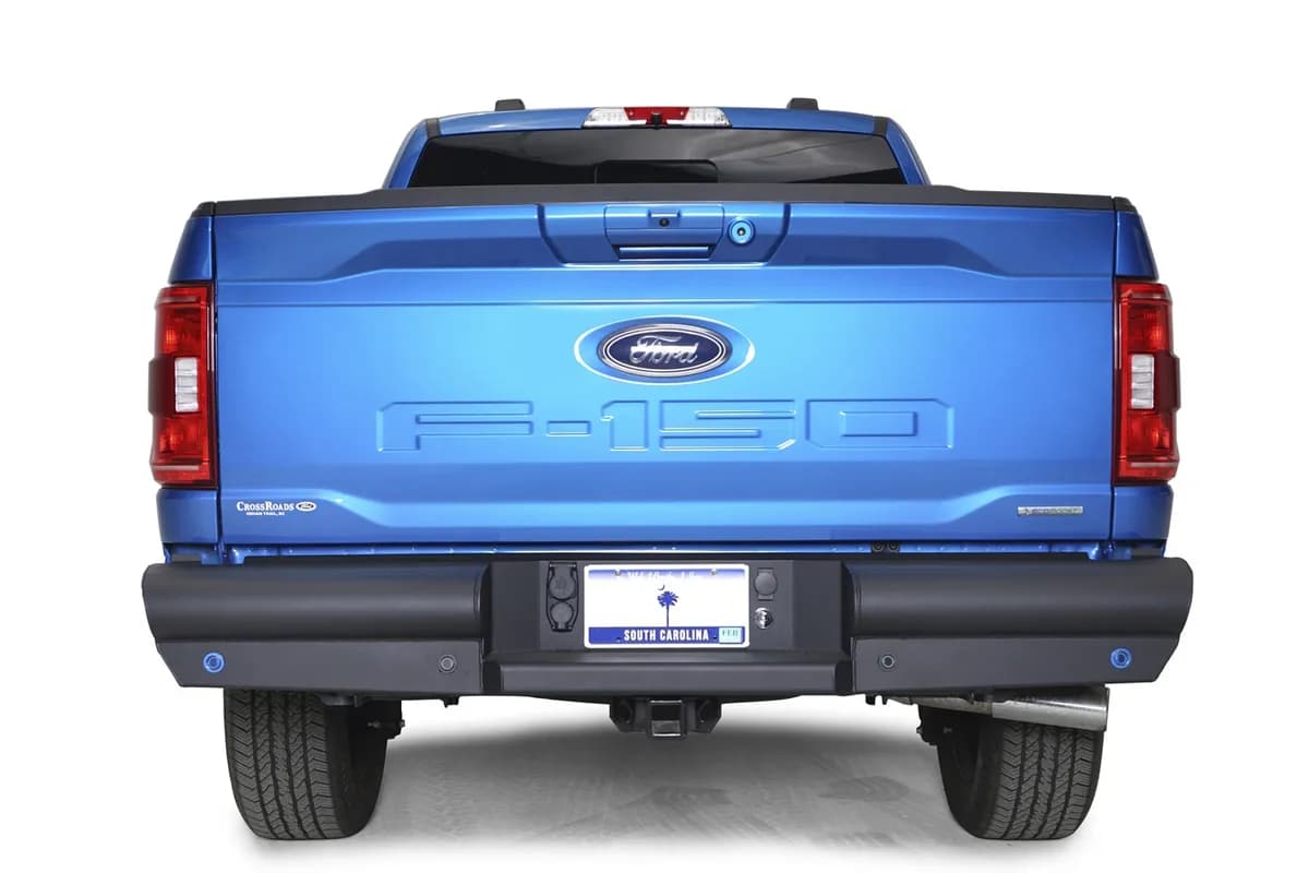 Elite Rear Bumper; Sensor Compatible; 12 Gauge Steel; Black Powder Coat; 85 lbs.;