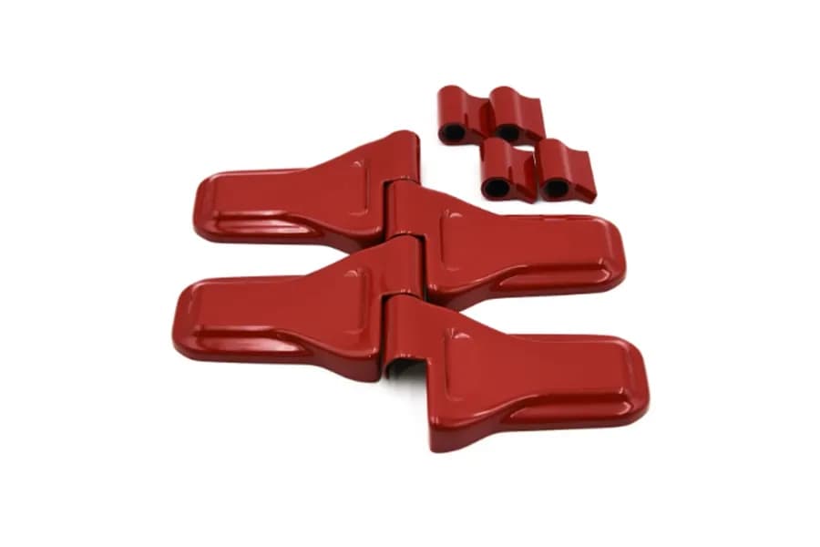 Distinction Applied 2018 - 2025 Jeep Wrangler Gladiator Jeep Wrangler JL/ Gladiator door hinge covers - Rubicon Red DA_HNGCVR_RR