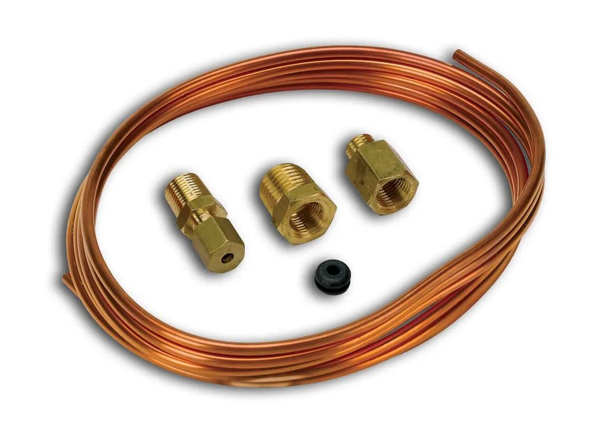 Autometer 3224 Tubing, Copper, 1/8, 6ft. Length, Incl. 1/8 Nptf Brass Compression Fittings