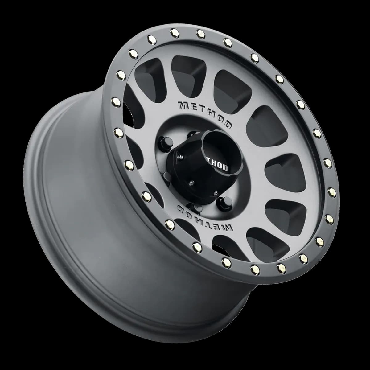 Aluminum Wheels 18x9 NV MR305 Bolt Pattern 6 On 139.7 Offset 18 Lip Size 1.38 Titanium TT Matte Black Lip Method