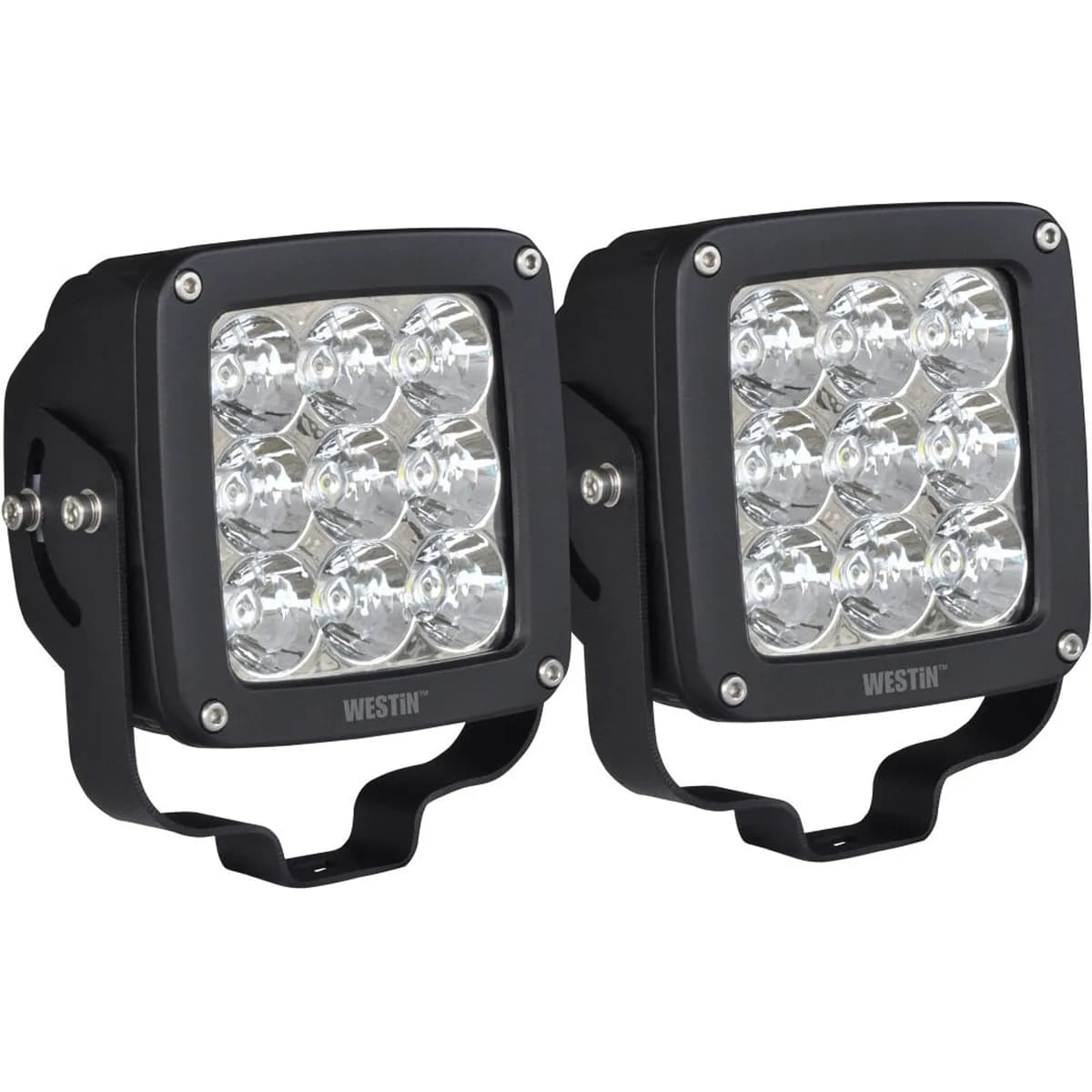 Axis LED Auxiliary Light Black LED Auxiliary Light 4.5 inch x 4.5 inch Square Spot w3W Osram Set of 2