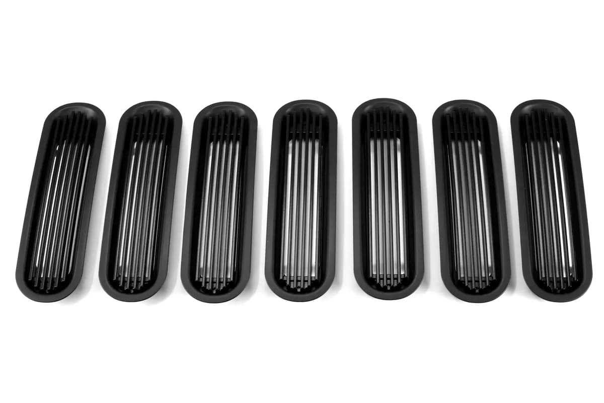 Rugged Ridge Outer Rings w/Billet Grill Inserts Black - JK