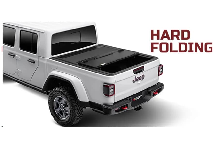 Rugged Ridge Armis Hard Folding Tonneau Bed Cover w/ LINE-X  - JT