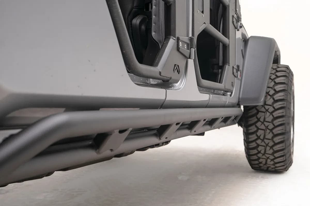 Rock Slider; 2 Stage Black Powder Coated; w/Tube;