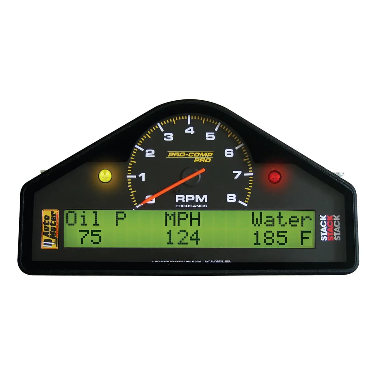 Autometer 6001 Street Dash Display, 8k Rpm/Mph/Oilp/Oilt/Wtmp/Volt, Pro-Comp