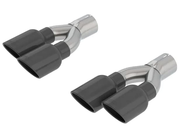 2018-2021 Jeep Grand Cherokee Trackhawk WK2 Tip Kit Dual Round Rolled Angle-Cut Black Chrome