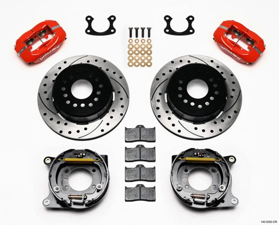 Wilwood FDLI PS Park Brake Kit Drill-Red Small Ford 2.50in Offset