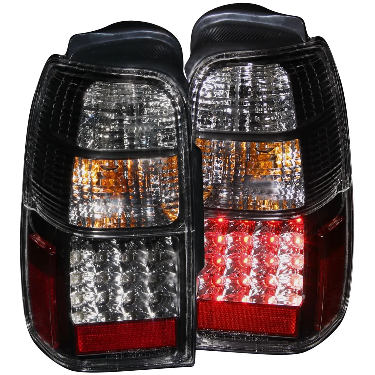 LED Tail Light Assembly; LED; Clear Lens; Black Housing; Pair;