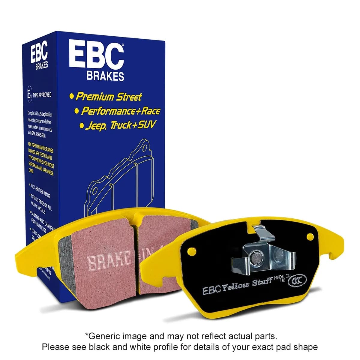 Yellowstuff Street And Track Brake Pads; FMSI Pad No. D1589; Vented; 330mm Dia.; 38mm Height; 28mm Thick; 72.55mm Center Hole Dia.; Pad Dimensions: 183 x 63 x 18mm;