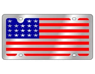 USA Flag Stainless Steel License Plate